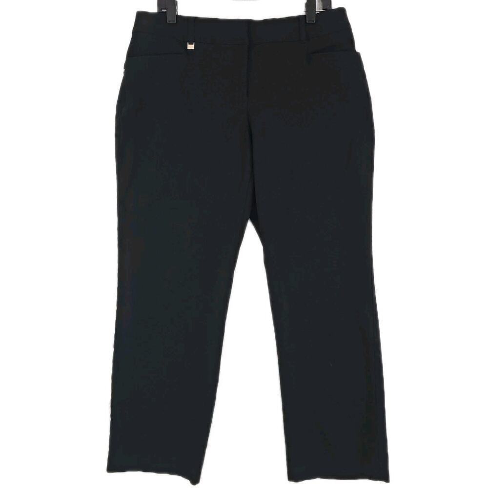 JM Collection ~Woman Size 14 PS~ Black Crop Stretch Dress Pants w/Elastic Waist.